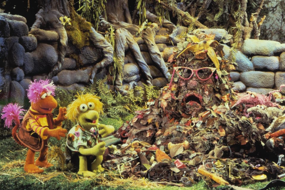 Screenshot of Marjorie the Trash Heap with Fraggles
